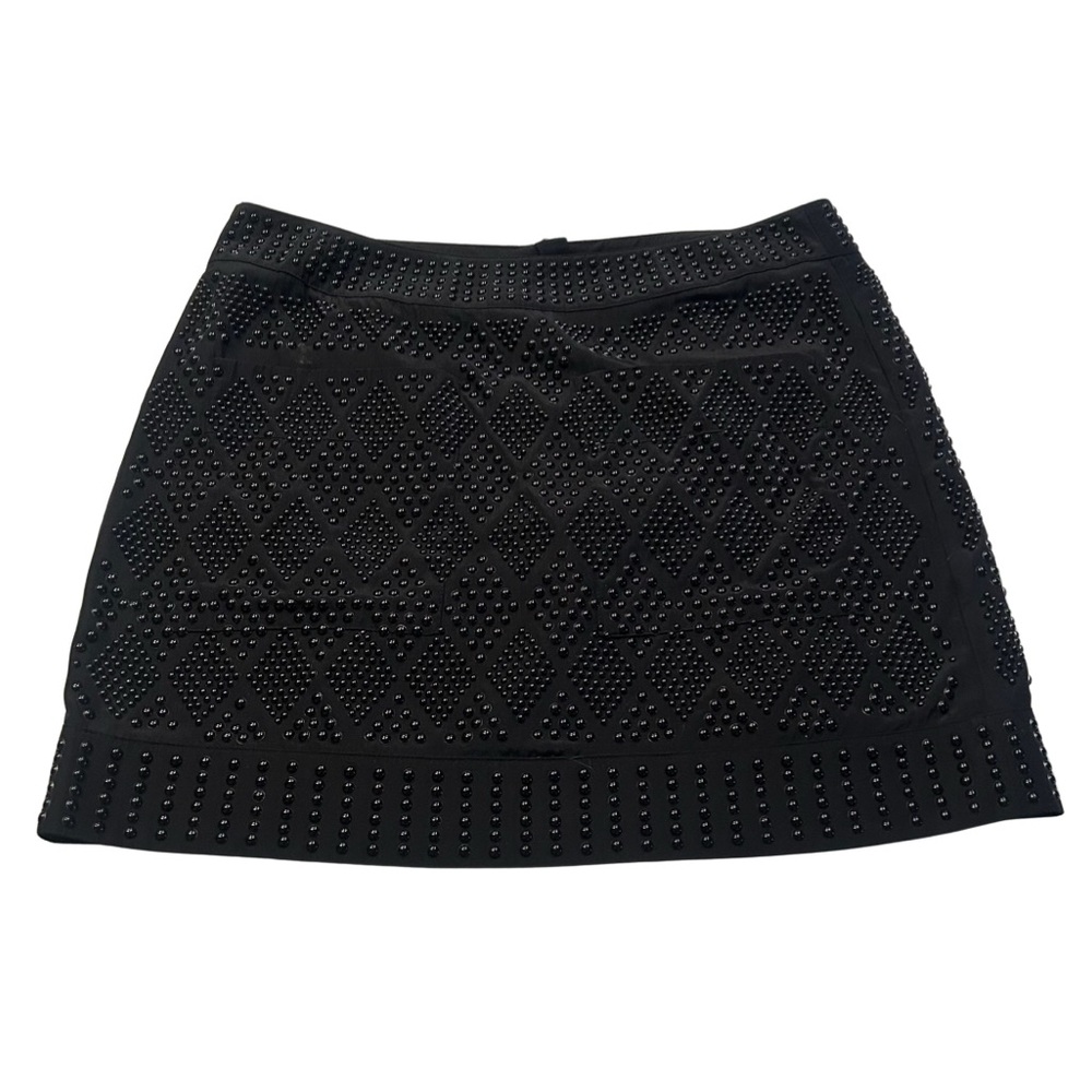 See By Chloe Metal Studded Silk Mini Skirt | Black | Size 8